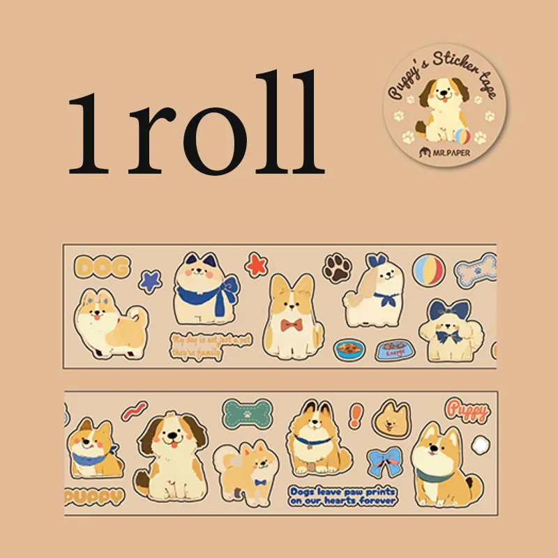 Taśma washi koty i pieski Kawaii do scrapbookingu Czerwony