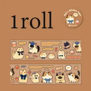 Taśma washi koty i pieski Kawaii do scrapbookingu żółty