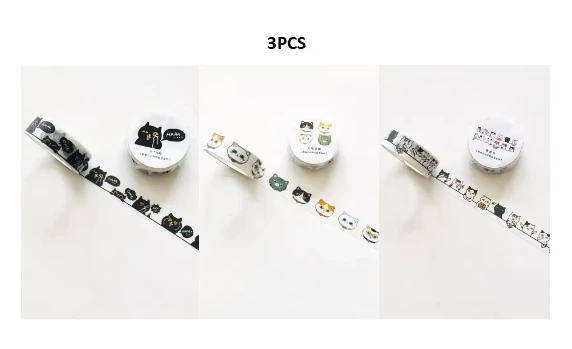 Taśma washi kreskówkowy kot do scrapbookingu Lawenda