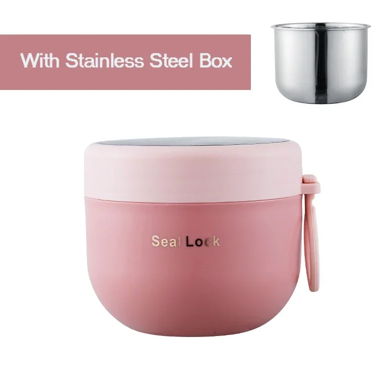 Termiczny kubek śniadaniowy ze stali nierdzewnej z widelcem Stainless steel b