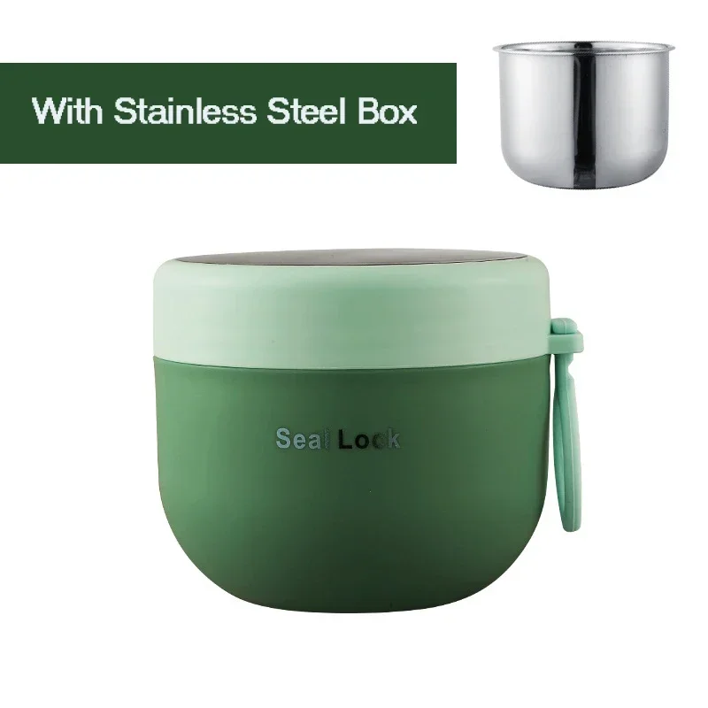 Termiczny kubek śniadaniowy ze stali nierdzewnej z widelcem Stainless steel e