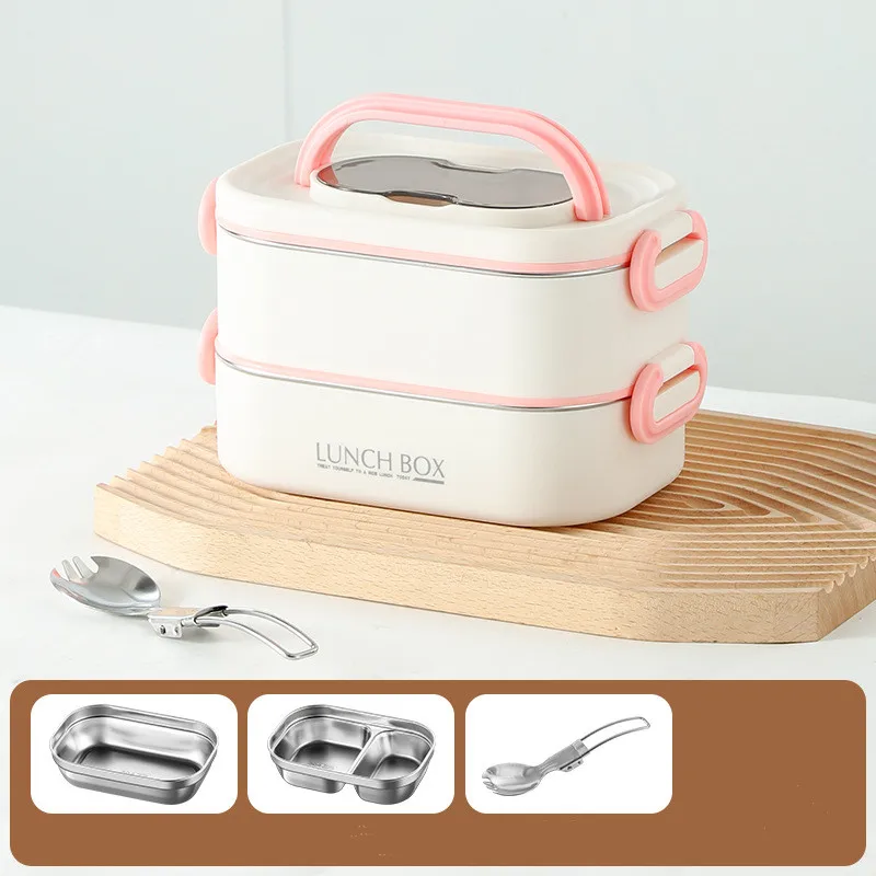 Termiczny lunchbox stalowy 1500 ml z torbą 1500ml różowy