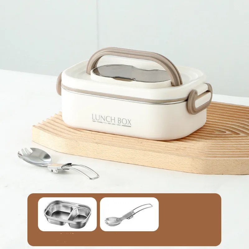 Termiczny lunchbox stalowy 1500 ml z torbą 750ml biały