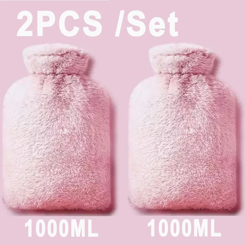 Termofor 1000 ml z pranym pokrowcem materiałowym Czarny