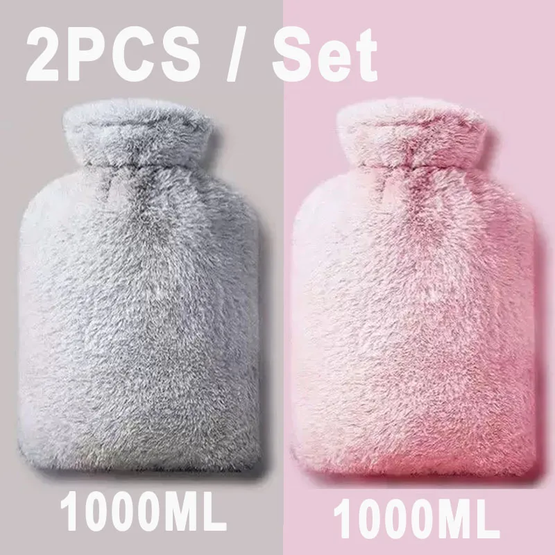 Termofor 1000 ml z pranym pokrowcem materiałowym Jasnozielony