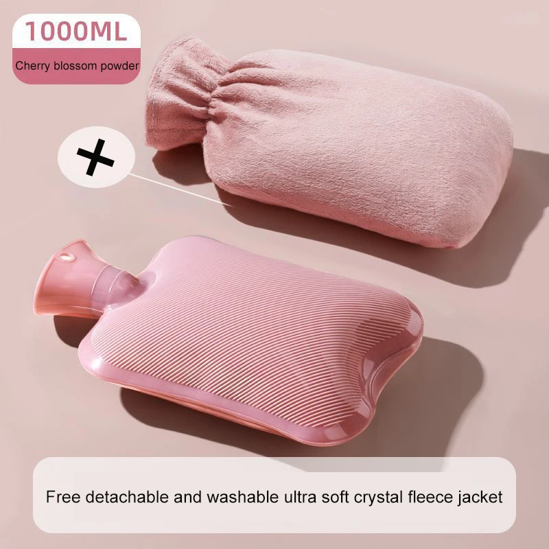 Termofor pluszowy 2000 ml do łóżka i ogrzewania rąk na zimę Biały