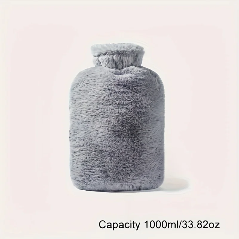 Termofor pluszowy PVC 1L/2L z miękkim pokrowcem Biały