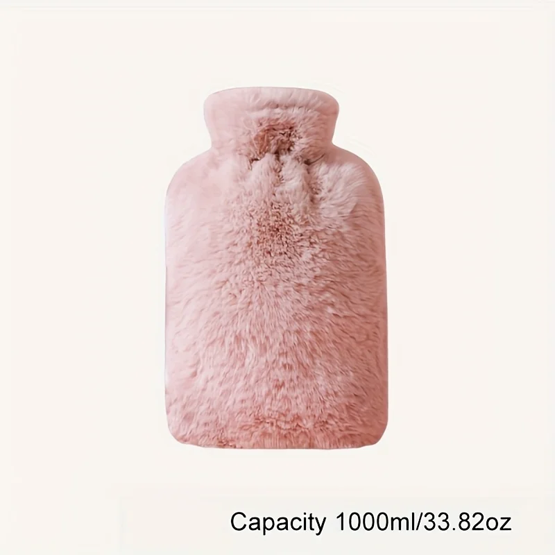 Termofor pluszowy z miękkim pokrowcem 1L/2L Różowy