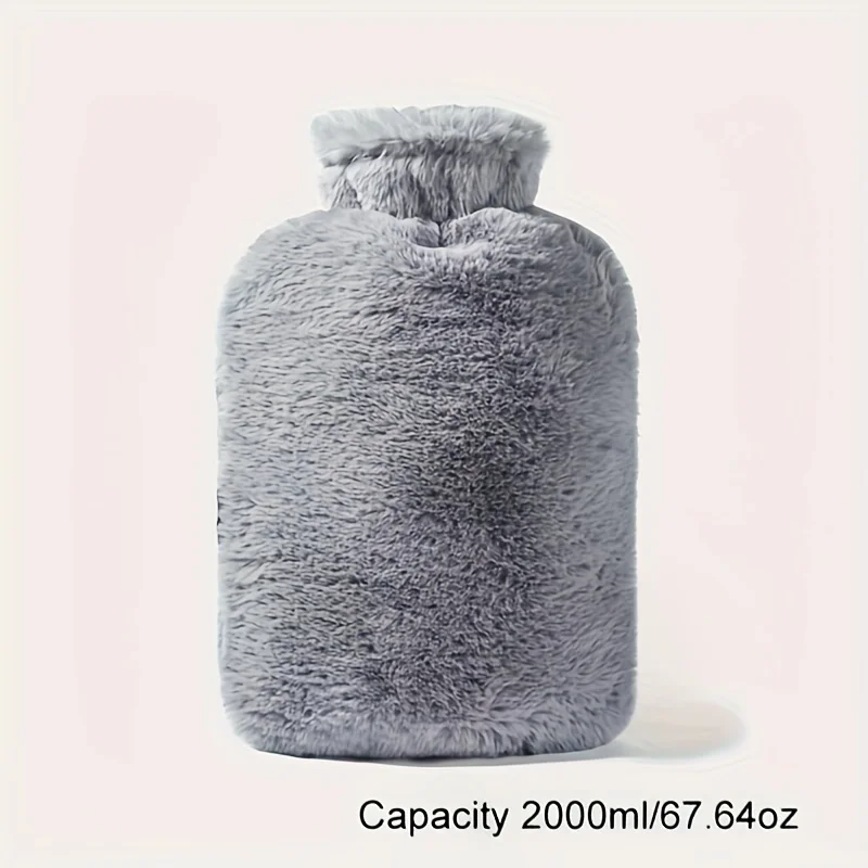 Termofor pluszowy z miękkim pokrowcem 1L/2L żółty