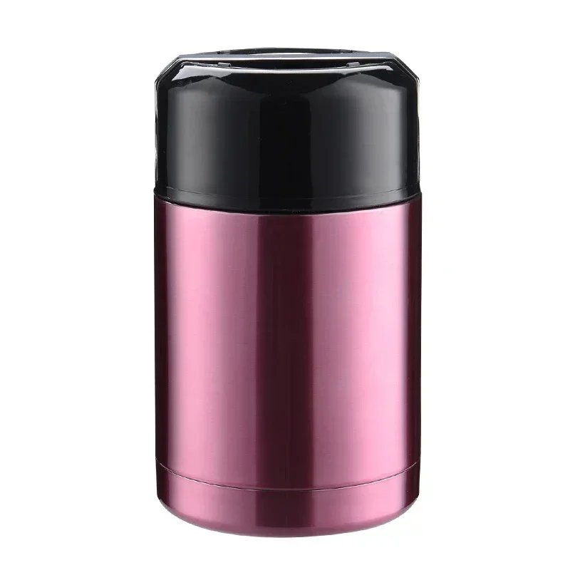Termos obiadowy stalowy 800-1200 ml z torbą Amarantowy