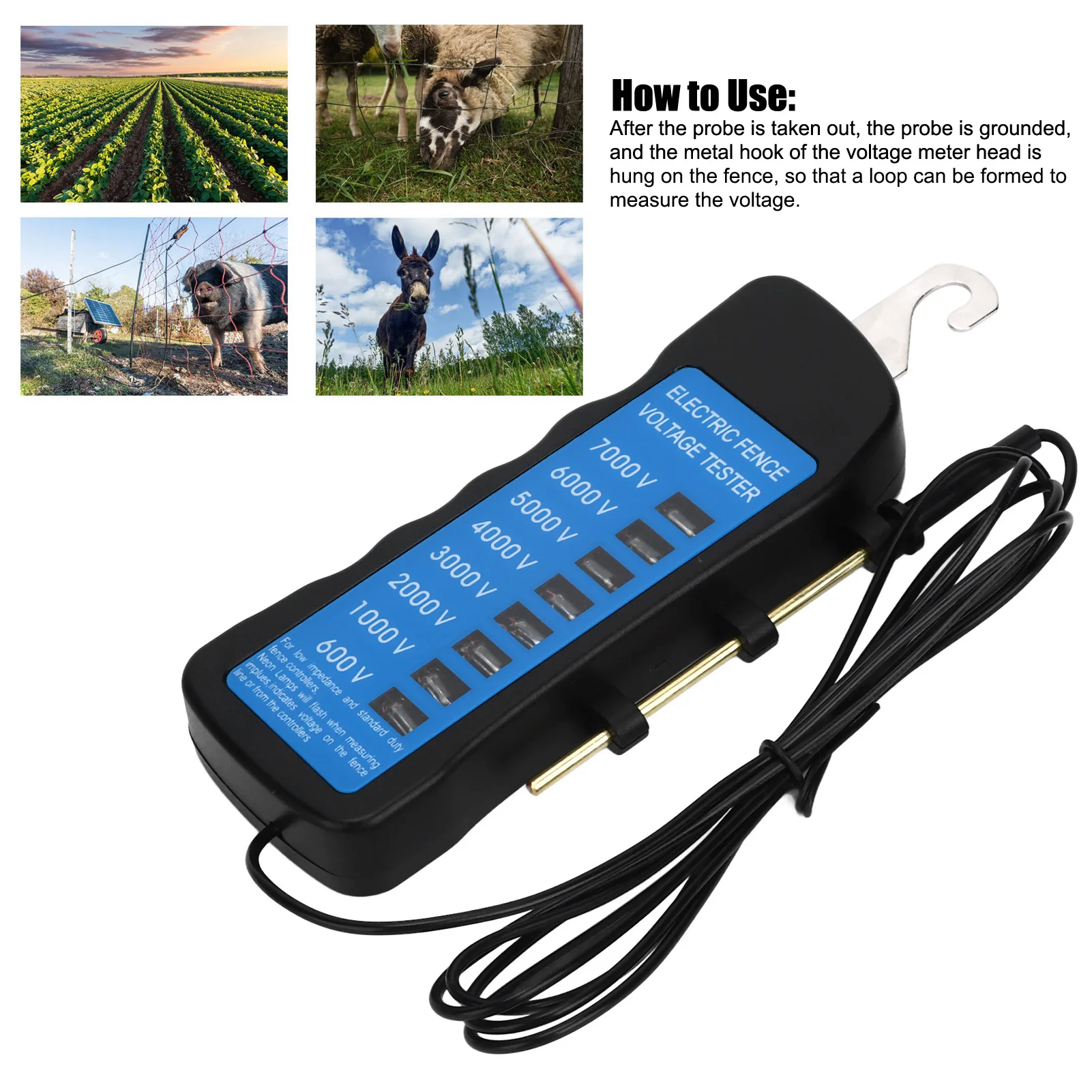 Tester ogrodzenia elektrycznego do 7000 V