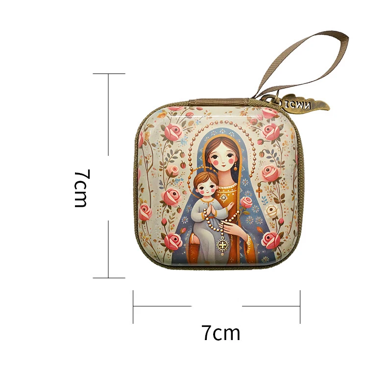Torebka na różaniec i biżuterię z motywem Maryi i Jezusa Marynarka