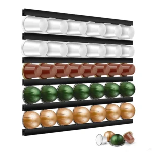 Uchwyt na kapsułki kawy do Nespresso Dolce Gusto Vertuoline — półka ścienna Czerwony