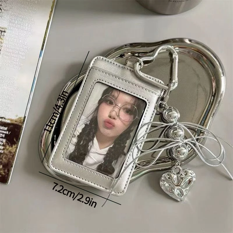 Uchwyt na karty fotograficzne z kotem - zawieszka kpop Fioletowy