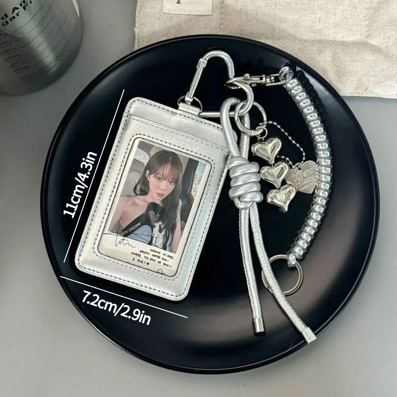 Uchwyt na karty fotograficzne z kotem - zawieszka kpop Jasnozielony