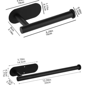 Uchwyt na papier toaletowy ze stali nierdzewnej samoprzylepny 2 types set