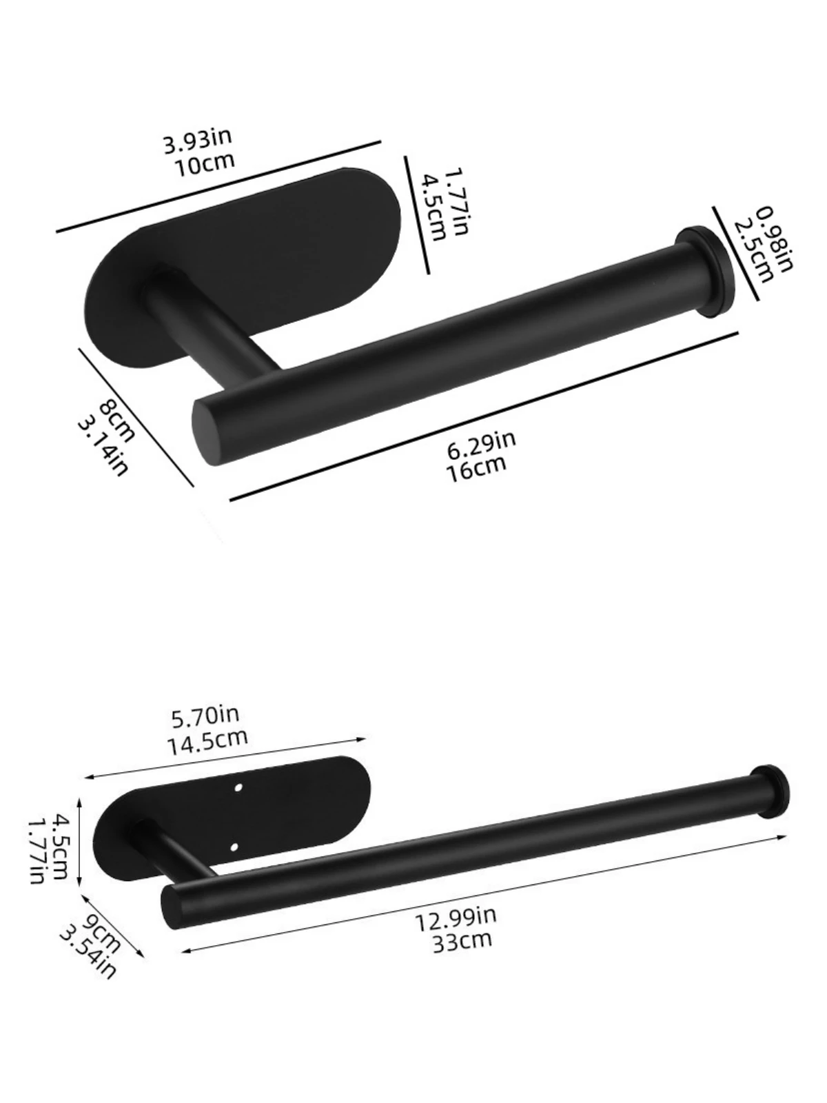Samoprzylepny uchwyt na papier toaletowy ze stali nierdzewnej 2 types set