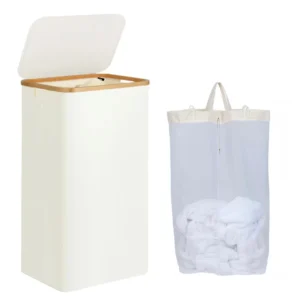 Wąski kosz na pranie z workiem - 100L i 160L Beige100l