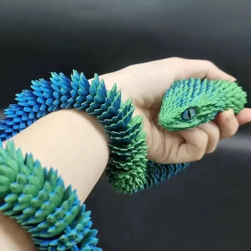 Wąż fidget z druku 3D - ruchoma figurka Czarny
