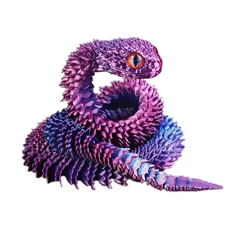 Wąż fidget z druku 3D - ruchoma figurka Jasnoszary