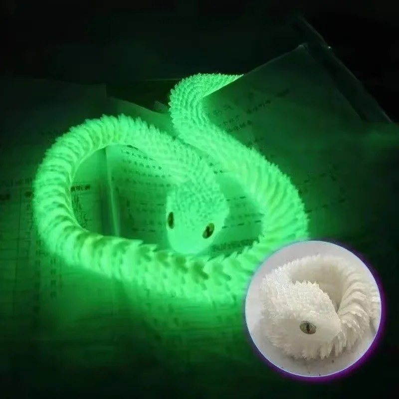 Wąż fidget z druku 3D - ruchoma figurka Jasny srebrny