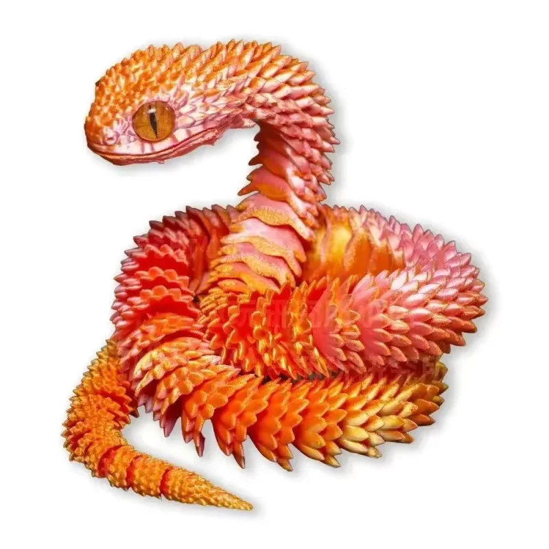 Wąż fidget z druku 3D - ruchoma figurka Lekka kawa