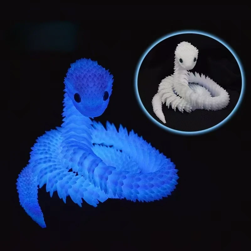 Wąż fidget z druku 3D - ruchoma figurka Szary