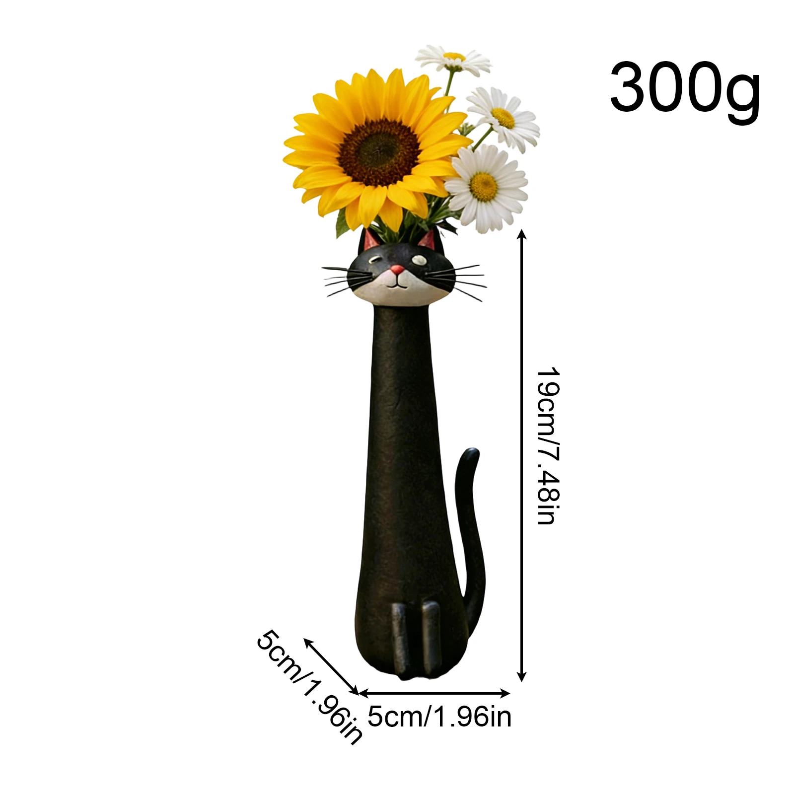 Wazon ceramiczny kot długa szyja na suche kwiaty Burgundia