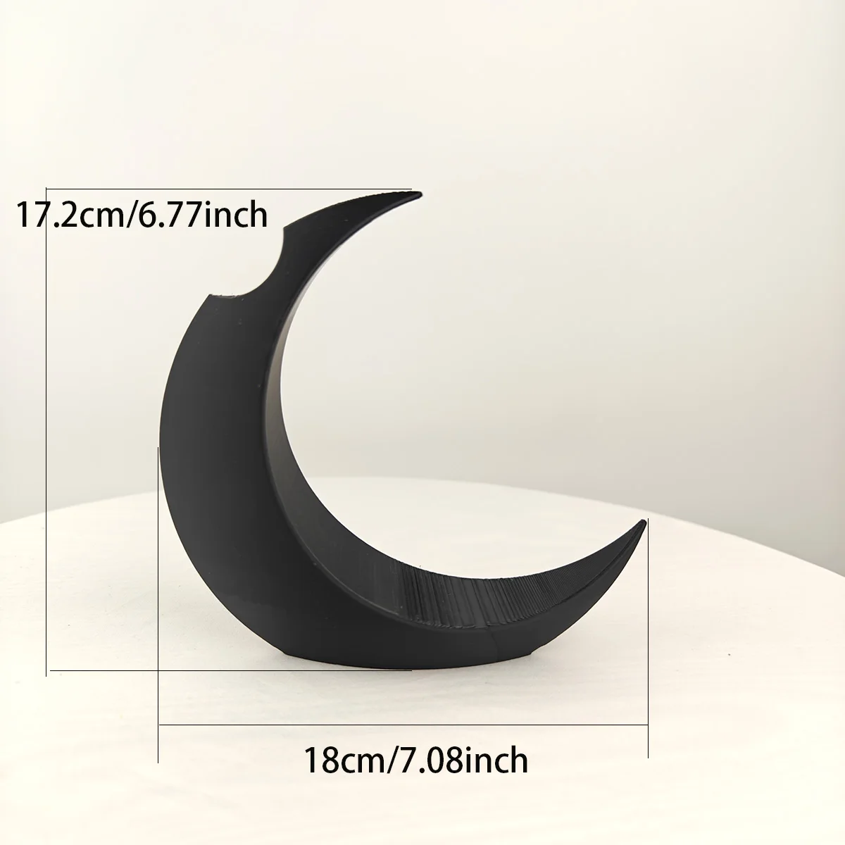 Wazon gotycki księżyc 3D print do suszonych kwiatów dark decor Czarny