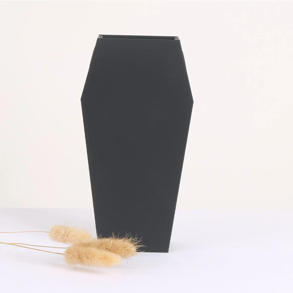 Wazon trumienka 3D print czarny minimalistyczny do suchych kwiatów Czarny