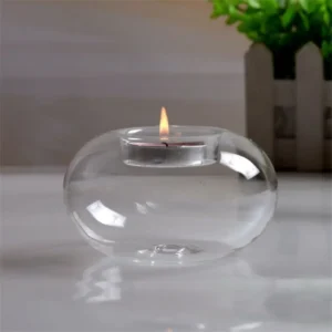 Wiszący kryształowy świecznik szklany na tealight Jasny