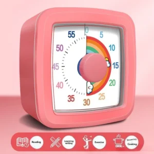 Wizualny timer dla dzieci z lampką nocną Czerwony
