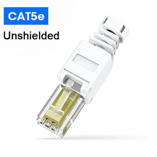 Wtyczki RJ45 Cat8 Cat7 Cat6A beznarzędziowe, ekranowane Pomarańczowy