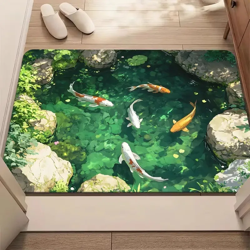Wycieraczka 3D z iluzją karpia – antypoślizgowa mata 6
