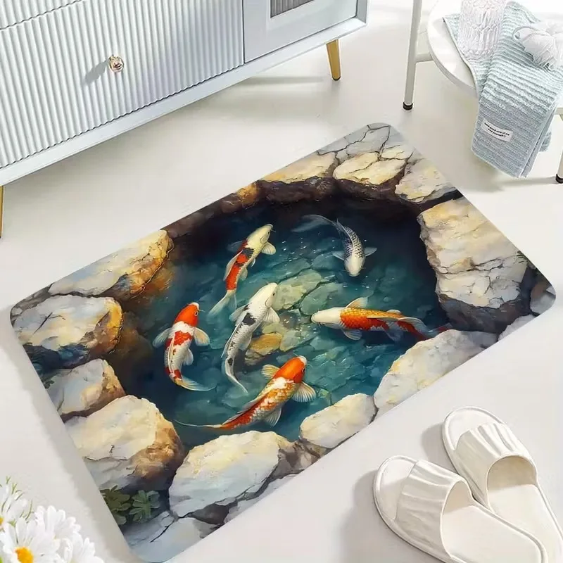 Wycieraczka 3D z iluzją karpia – antypoślizgowa mata 7