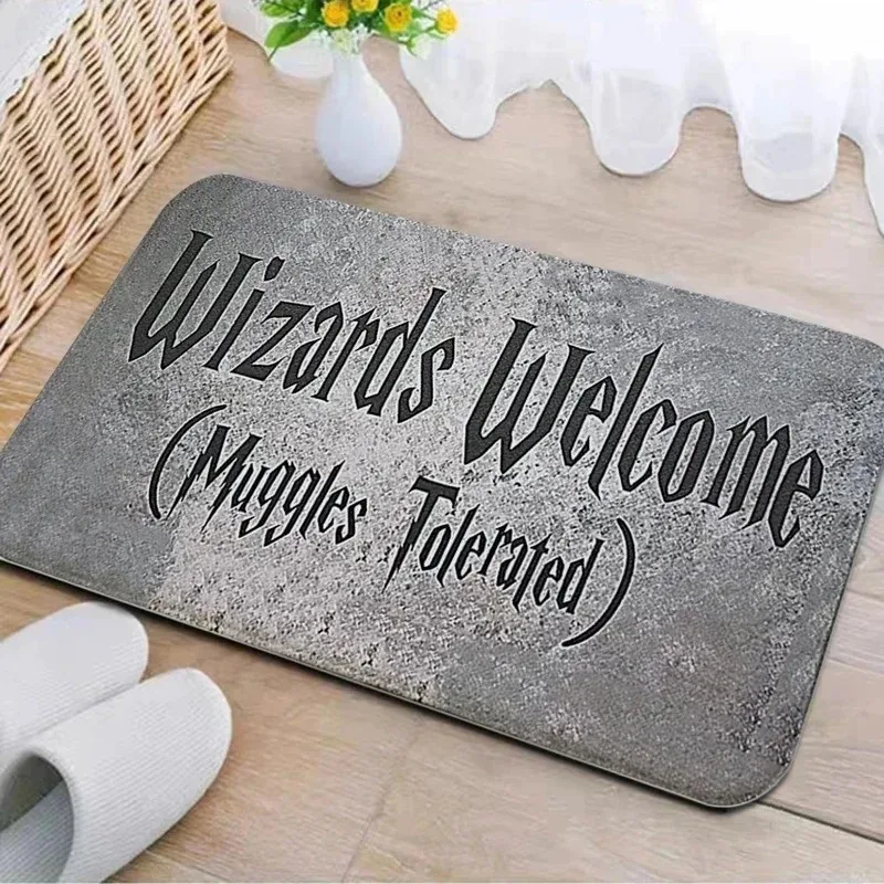 Wycieraczka Welcome z napisem do drzwi wejściowych i kuchni Niebieski