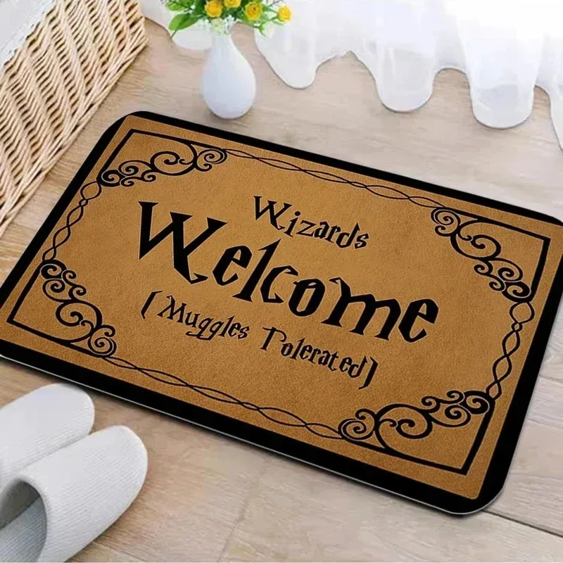 Wycieraczka Welcome z napisem do drzwi wejściowych i kuchni Srebrny