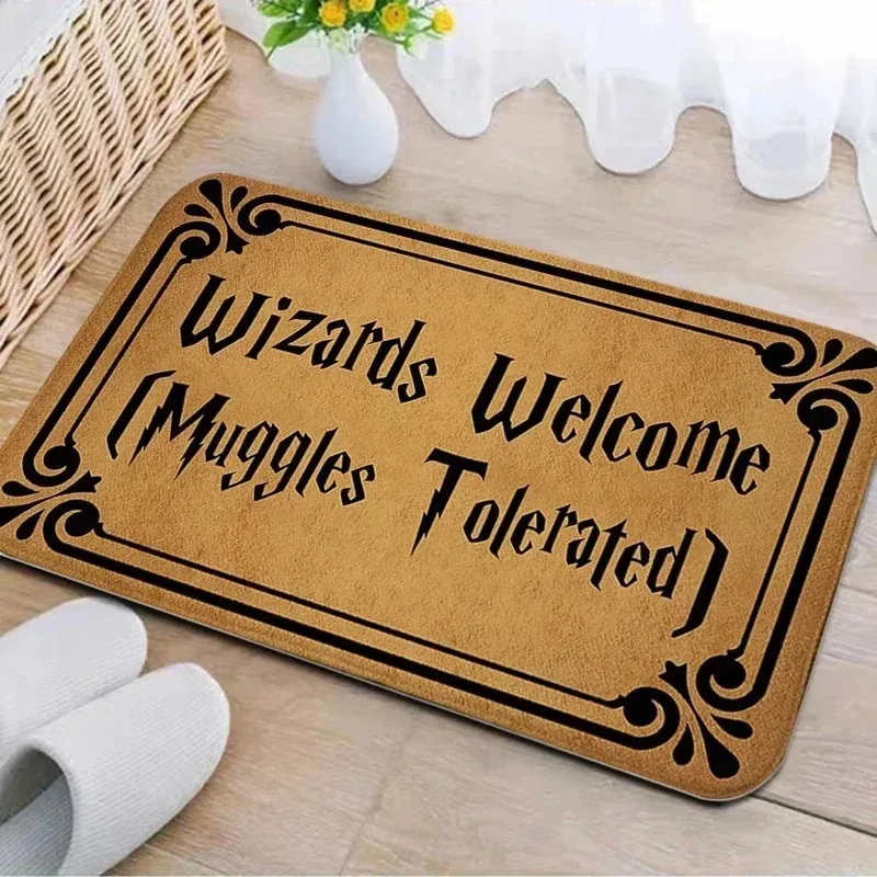 Wycieraczka Welcome z napisem do drzwi wejściowych i kuchni żółty