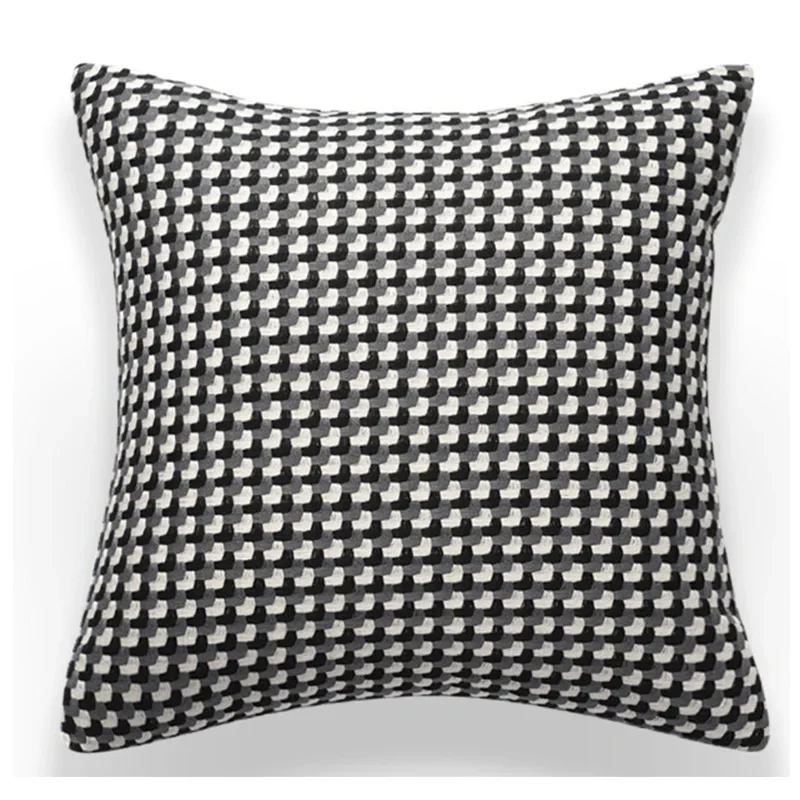 Żakardowa poszewka na poduszkę 45x45 cm w stylu nordyckim Czarny