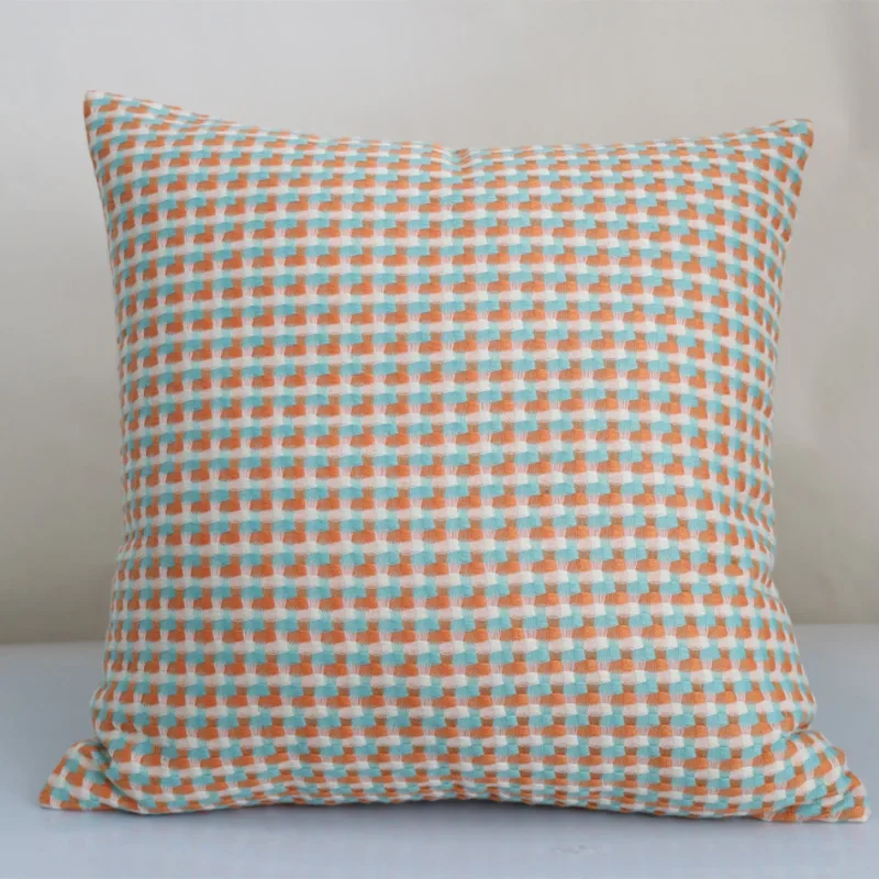 Żakardowa poszewka na poduszkę 45x45 cm w stylu nordyckim żółty
