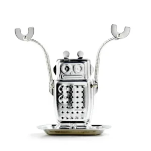 Zaparzacz do herbaty Robot ze stali nierdzewnej z tacką ociekową Jasnoszary