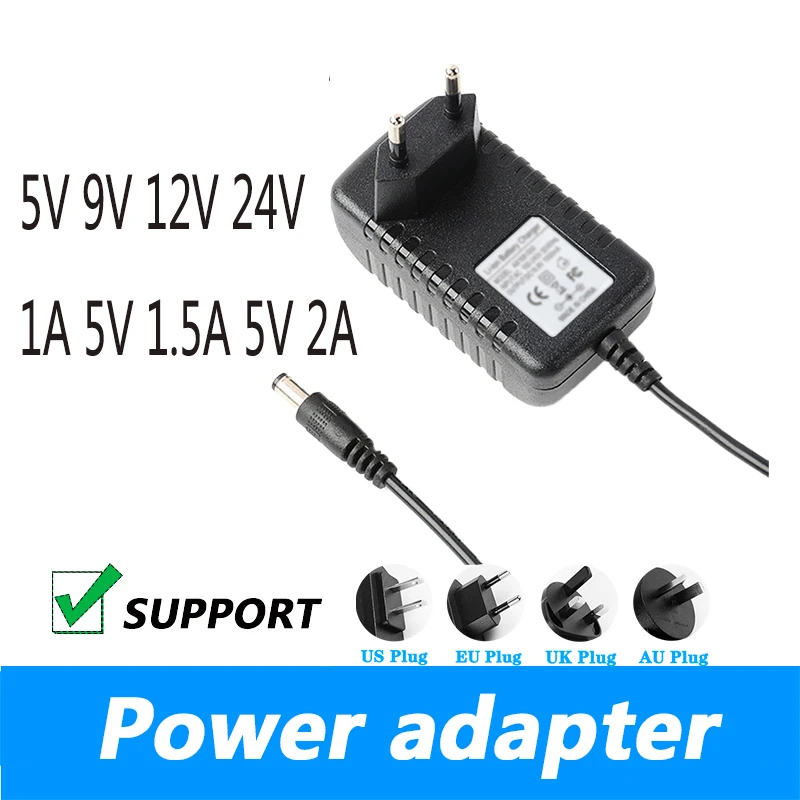 Zasilacz 5V 12V z wtyczką – adapter do kamery i routera Beżowy