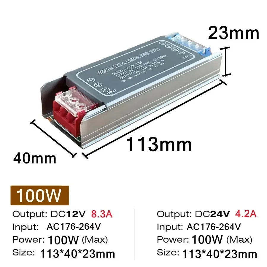Zasilacz impulsowy LED 12V/24V - transformator 60-400W Złoto