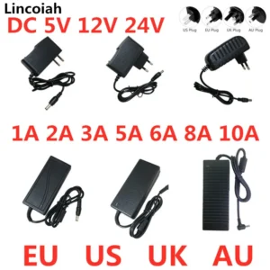 Zasilacz LED 12V/24V – kompaktowy transformator do taśm i lamp Czarny