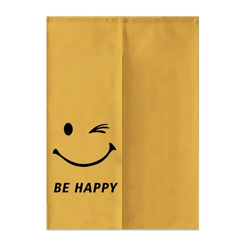 Zasłona drzwiowa noren japońska happy face do kuchni i łazienki Fioletowy