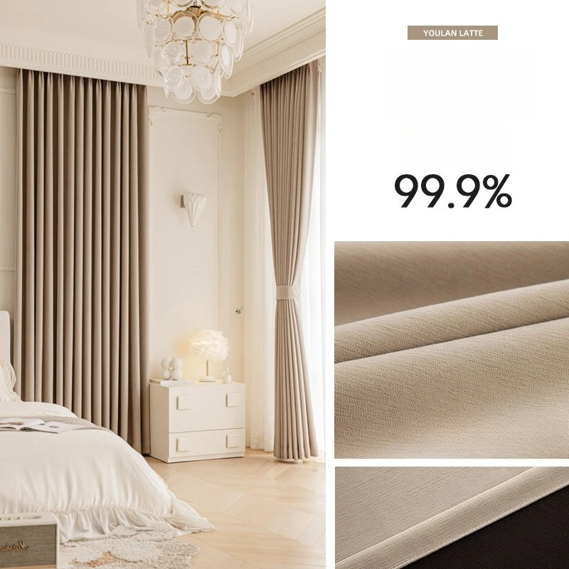 Zaciemniające zasłony z tkaniny Chenille — izolacja i elegancja do salonu Fioletowy