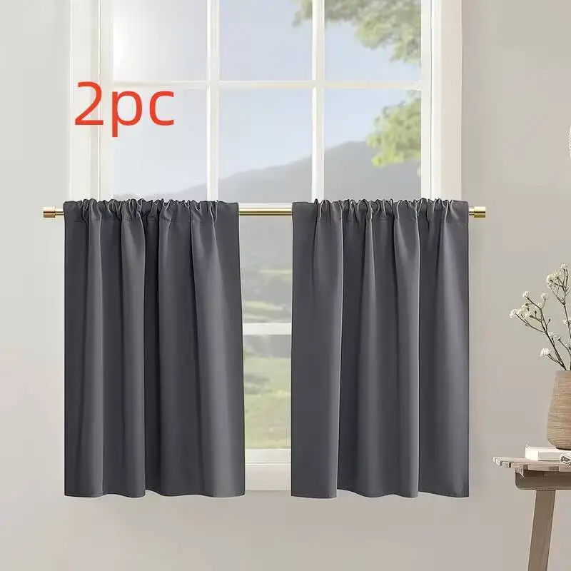 Zaciemniające zasłony do kuchni, łazienki i kampera w stylu casual Ciemnoszary