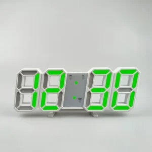Zegar cyfrowy LED 3D z budzikiem i wyświetlaczem temperatury Zielony