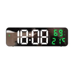 Zegar ścienny cyfrowy LED 9 cali z termometrem USB nocny Biały