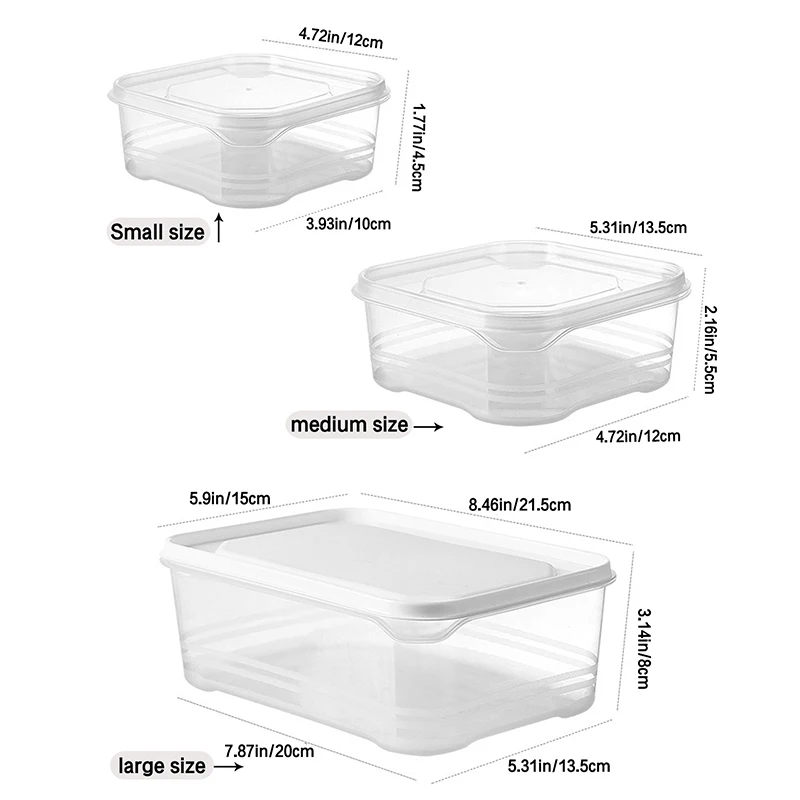 Zestaw 3 pojemników na żywność z pokrywką do lodówki i spiżarni Three piece set